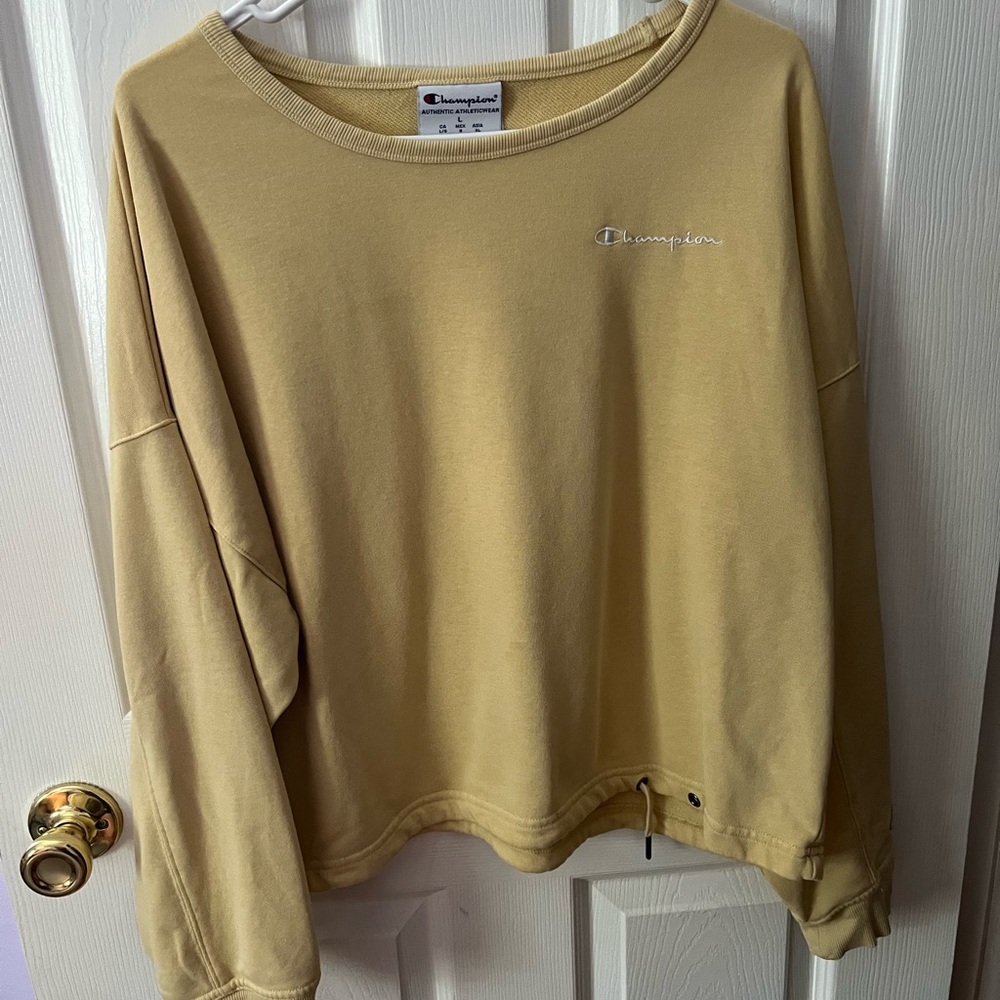 Champion Yellow Oversized Long Sleeve Hoodie